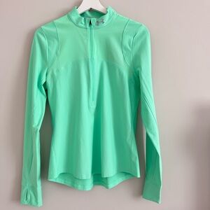 Under Armour HeatGear Long Sleeve Mock Neck Half Zip Running Top Medium New